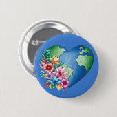 Planet Earth Heart Button (Vorne & Hinten)