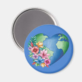 Planet Earth Heart Magnet (Vorderseite/Rückseite)