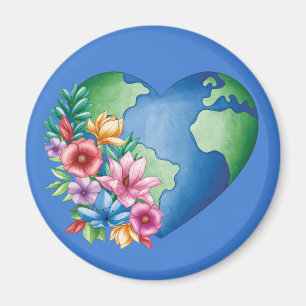 Planet Earth Heart Magnet