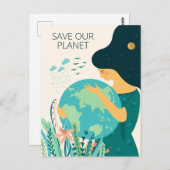 Planet Earth Mother Postkarte (Vorne/Hinten)
