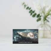 Planet Earth Oyster Pearl Visitenkarte (Stehend Vorderseite)