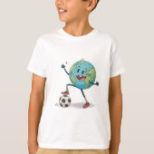 Planet Earth playing soccer T-Shirt (Vorderseite)