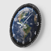 Planet Earth Wall Clock v2 — Space-Inspired Design Große Wanduhr (Winkel)