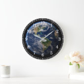 Planet Earth Wall Clock v2 — Space-Inspired Design Große Wanduhr (Zuhause)