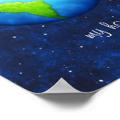Planet Erde auf Weltraumplakat Poster (Ecke)