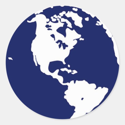Planet-Erde-Aufkleber in Blau und Weiß Runder Aufkleber (Vorderseite)