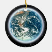 Planet Erde aus dem Weltraum Keramik Ornament (Vorne)