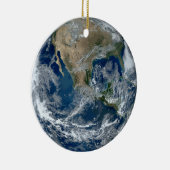 Planet Erde aus dem Weltraum mit Wolken Keramikornament (Rechts)