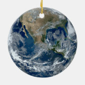 Planet Erde aus dem Weltraum mit Wolken Keramikornament (Hinten)