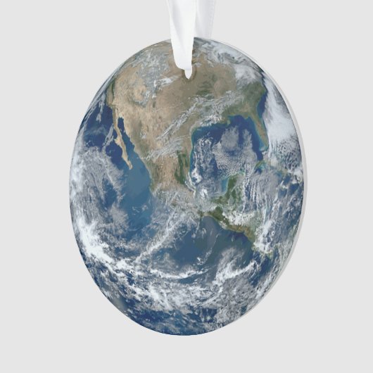 Planet Erde aus dem Weltraum mit Wolken Ornament (Vorderseite)