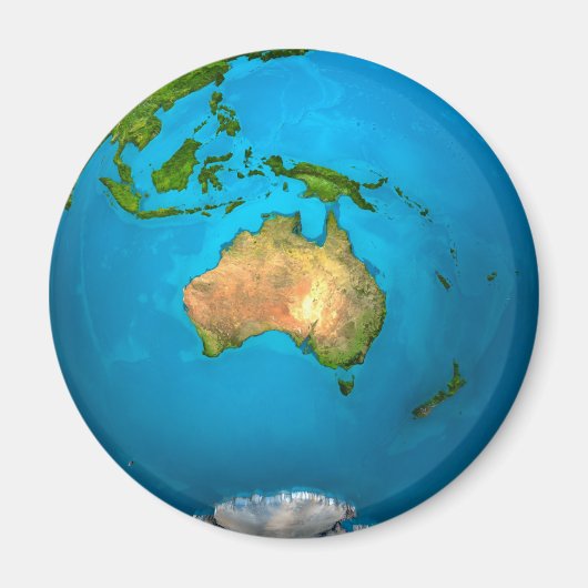 Planet Erde - Australien - Farbenfrohe Welt. 3d Magnet (Vorne)