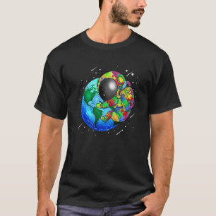Planet Erde Autismus Kinder Puzzle Astronauten Sol T-Shirt