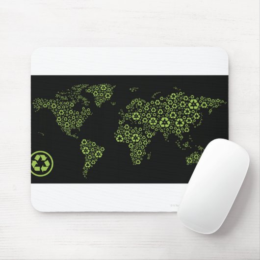 Planet Erde, bestehend aus recycelnd Symbolen Mousepad (Mit Mouse)