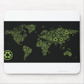 Planet Erde, bestehend aus recycelnd Symbolen Mousepad (Vorne)