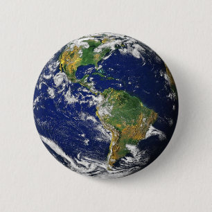 Planet Erde Brosche Button