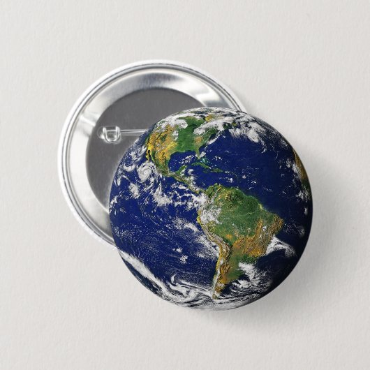Planet Erde Brosche Button (Vorne & Hinten)