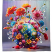 Planet Erde Duschvorhang (Vorderseite)