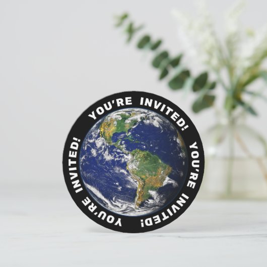 Planet Erde| Einladung (Stehend Vorderseite)