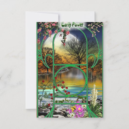 Planet-Erde-Element RSVP Karte (Rückseite)