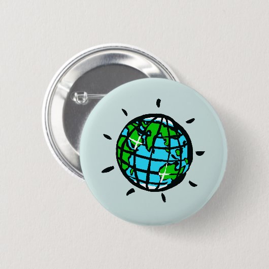 Planet Erde - Erhaltung - Erde Button (Vorne & Hinten)