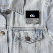 Planet Erde erhebt sich über den Mond Button (Beispiel)