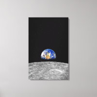 Planet Erde erhebt sich über den Mond