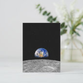 Planet Erde erhebt sich über den Mond Postkarte (Stehend Vorderseite)