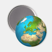 Planet Erde - Europa - farbenfrohe Welt. 3d Render Magnet (Vorderseite/Rückseite)