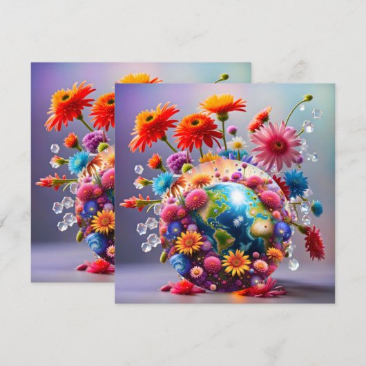 Planet Erde Feiertagskarte (Vorne/Hinten)