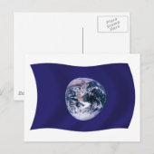 Planet-Erde-Flagge Postkarte (Vorne/Hinten)