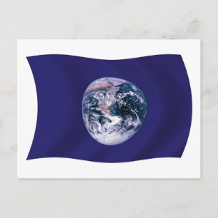Planet Erde Flagge Postkarte