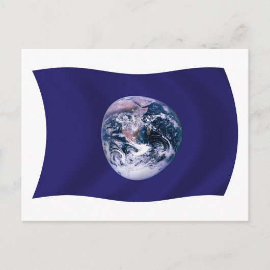Planet-Erde-Flagge Postkarte (Vorderseite)