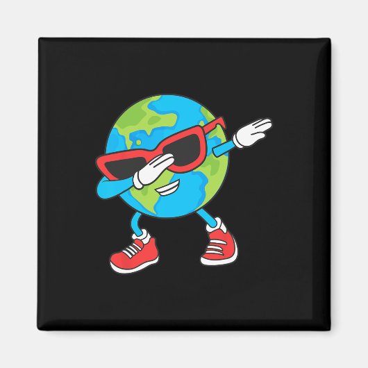 Planet Erde Geburtstag Dab Groovy Dabbing Boys Magnet (Vorne)