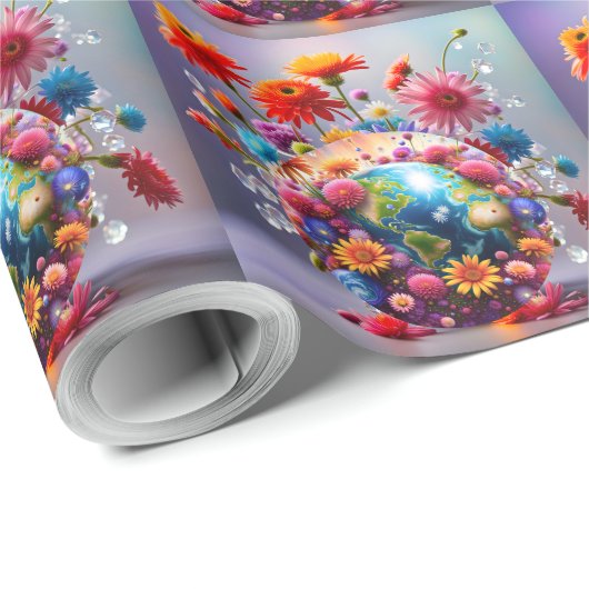 Planet Erde Geschenkpapier (Rolleneckpunkt)