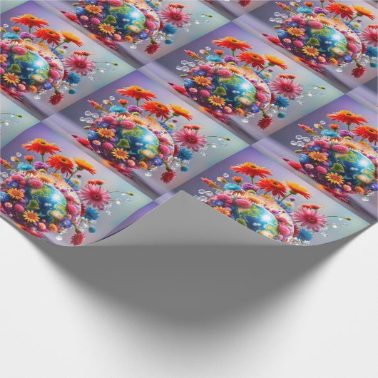 Planet Erde Geschenkpapier (Ecke)