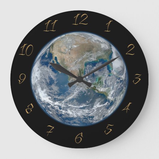 Planet Erde Große Wanduhr (Vorderseite)