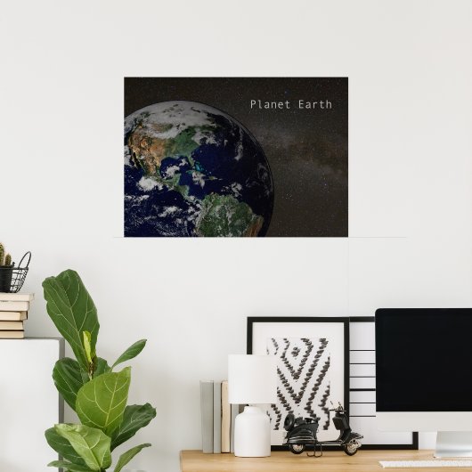 Planet Erde in der Milchstraße Poster (Heimbüro)