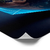 Planet Erde in Form eines Würfels - KI Poster (Ecke)