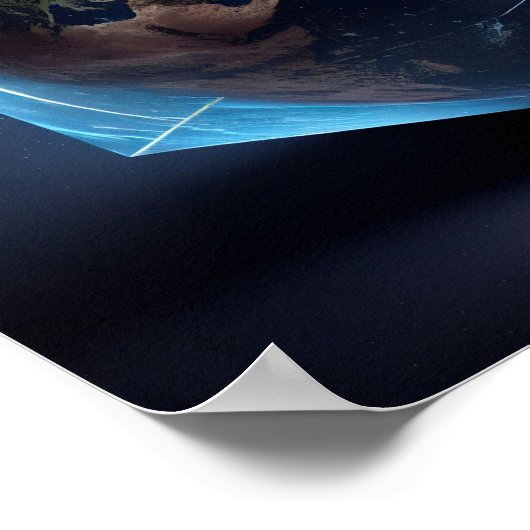 Planet Erde in Form eines Würfels - KI Poster (Ecke)