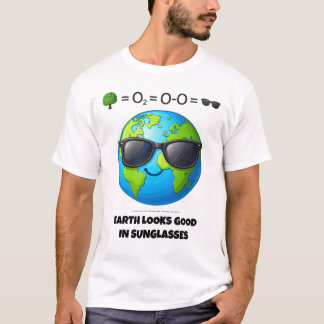 Planet Erde in Sonnenbrille - T-Shirt für Klimapol