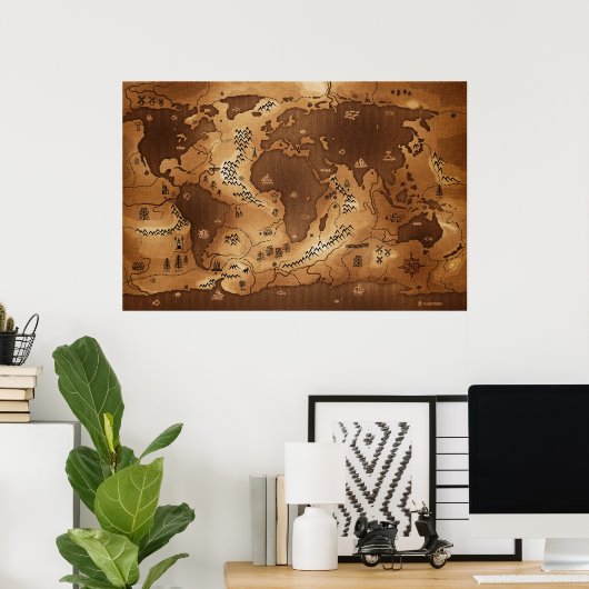 Planet Erde - invertiert (kein Text) Poster (Heimbüro)