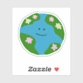 Planet Erde lächeln Aufkleber (Blatt)