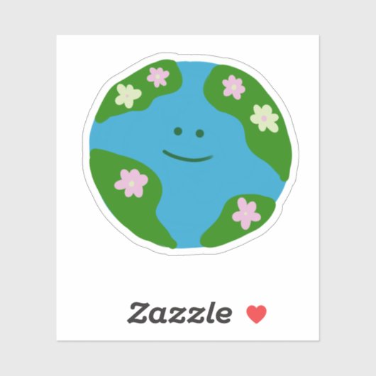 Planet Erde lächeln Aufkleber (Blatt)