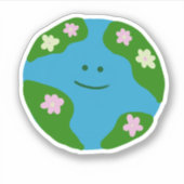 Planet Erde lächeln Aufkleber (Vorderseite)