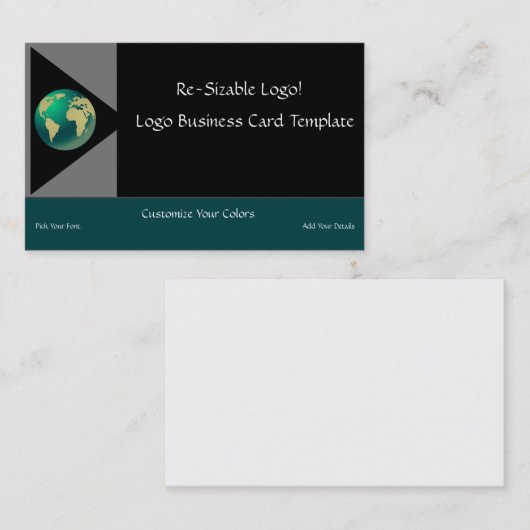Planet-Erde-Logo Visitenkarte (Vorne/Hinten)