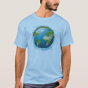 Planet Erde mit Tieren T-Shirt