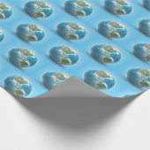 Planet Erde mit Wolken Geschenkpapier (Ecke)