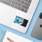 Planet Erde mit Wolken über Australien. Aufkleber (Laptop mit iPhone)