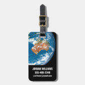 Planet Erde mit Wolken über Australien. Gepäckanhänger (Vorderseite vertikal)