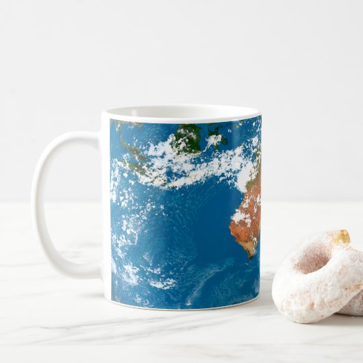 Planet Erde mit Wolken über Australien. Kaffeetasse (Mit Donut)